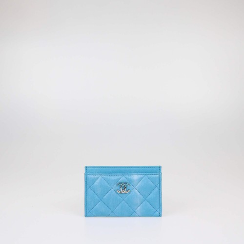 Porta carte chanel blu - carte,