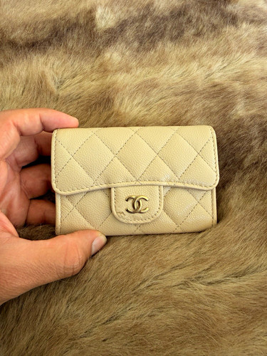 Portafoglio chanel beige pelle - chanel,
